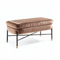 Sitzbank aus samt mit metallgestell in braun 90 x 40 x 45cm