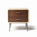 Nachttisch aus Holz mit zwei Schubladen in Braun und Beige 60 x 45 x 40cm