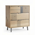 Kommode aus holz mit drei schubladen in braunem finish 80 x 40 x 100cm